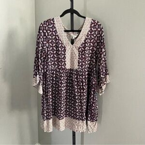 NWT JODIFI Boho Mixed Print Dress Size Large